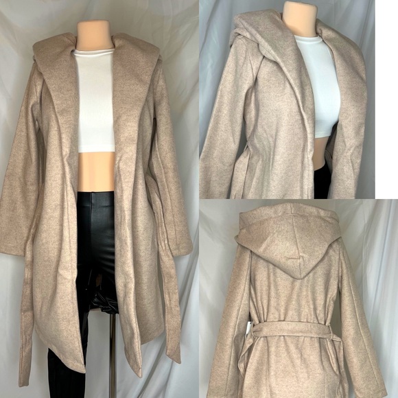 PrettyLittleThing Jackets & Blazers - NEW Oversize Long Coat With Waist Tie Jacket camel
